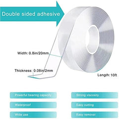 Transparent Double Sided Mounting Tape - Removable Strong Nano Tape