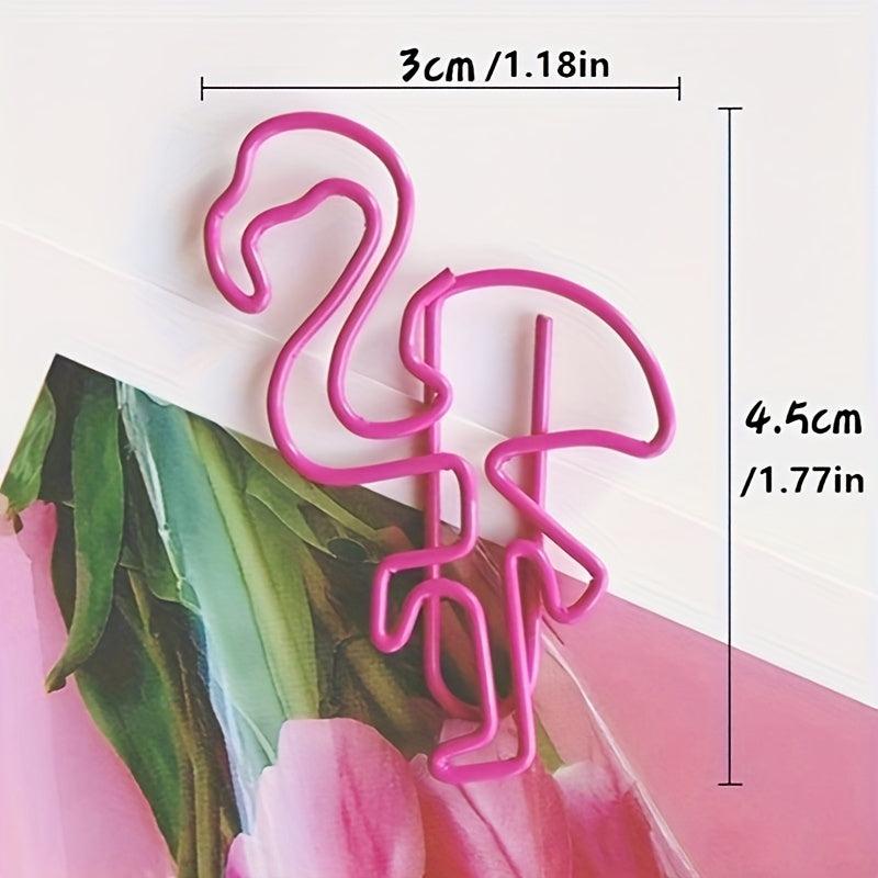 10pcs Cartoon Paper Clips Metal Swan Piggy Carrot Radish Pea Pink Bookmark