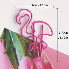 10pcs Cartoon Paper Clips Metal Swan Piggy Carrot Radish Pea Pink Bookmark