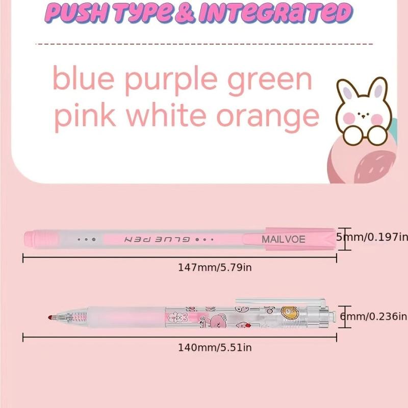 6pcs Creative Glue Pen 1.0mm 6 Colors Strong Glue Stationery Supplies