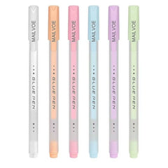6pcs Creative Glue Pen 1.0mm 6 Colors Strong Glue Stationery Supplies