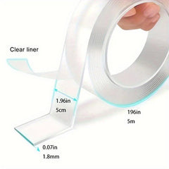 Heavy Duty Double Sided Tape Extra Large Nano Adhesive Mounting Tape Clear