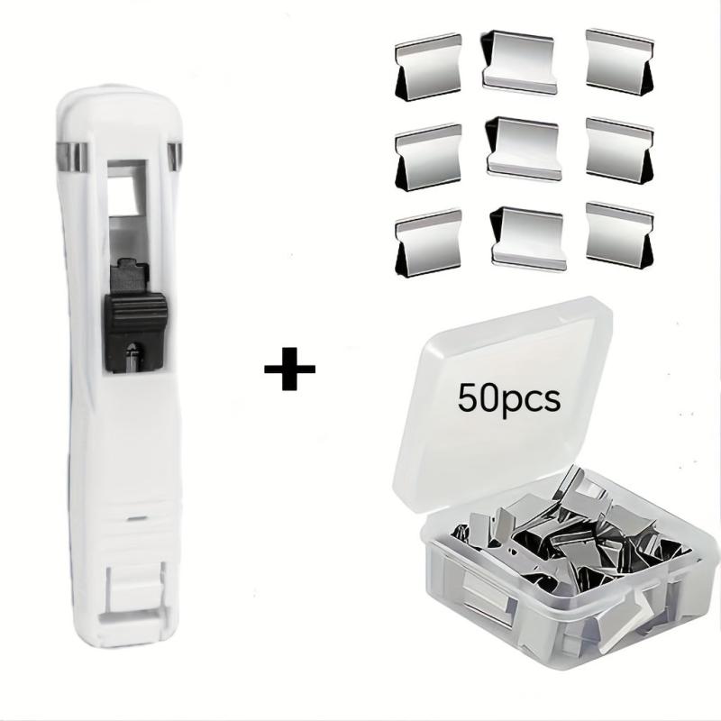 Stainless Steel Binder Pack with 50 Clips