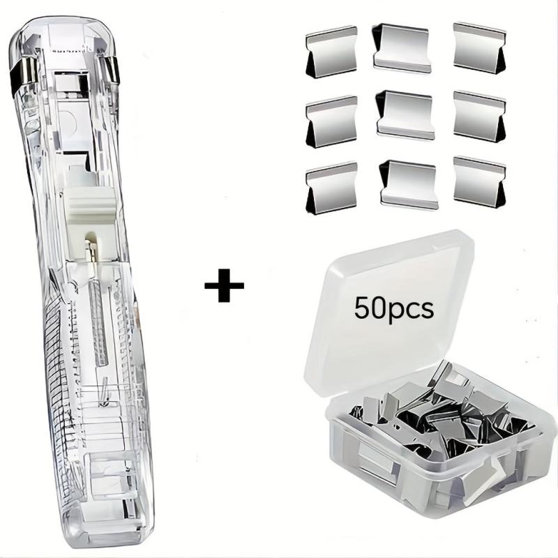 Stainless Steel Binder Pack with 50 Clips