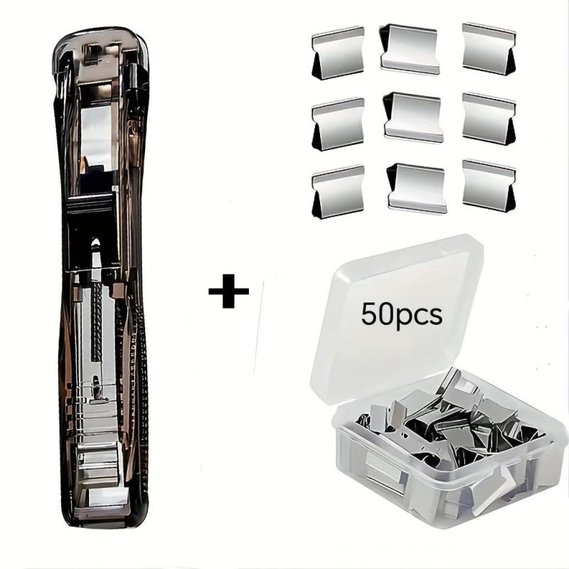 Stainless Steel Binder Pack with 50 Clips