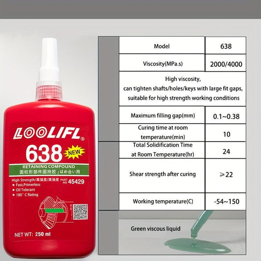 638 Cylindrical Parts Fastening Adhesive Glue High Strength