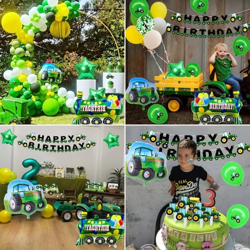 Farm Tractor Balloon Party Decorations Boys Birthday Supplies