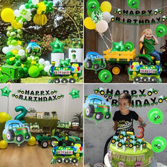 Farm Tractor Balloon Party Decorations Boys Birthday Supplies