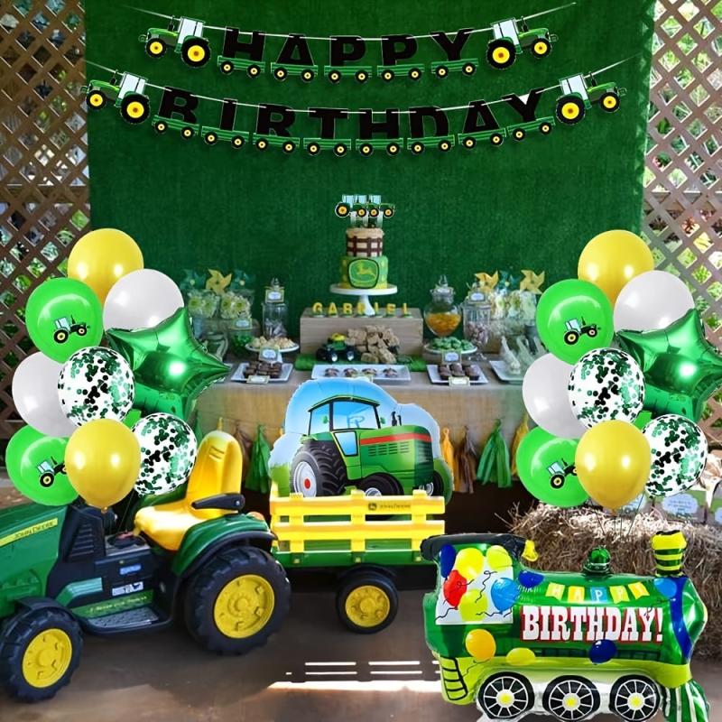 Farm Tractor Balloon Party Decorations Boys Birthday Supplies