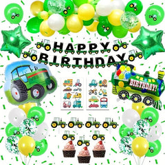 Farm Tractor Balloon Party Decorations Boys Birthday Supplies