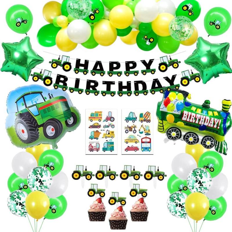 Farm Tractor Balloon Party Decorations Boys Birthday Supplies