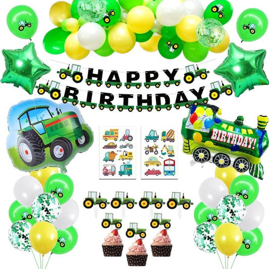 Farm Tractor Balloon Party Decorations Boys Birthday Supplies