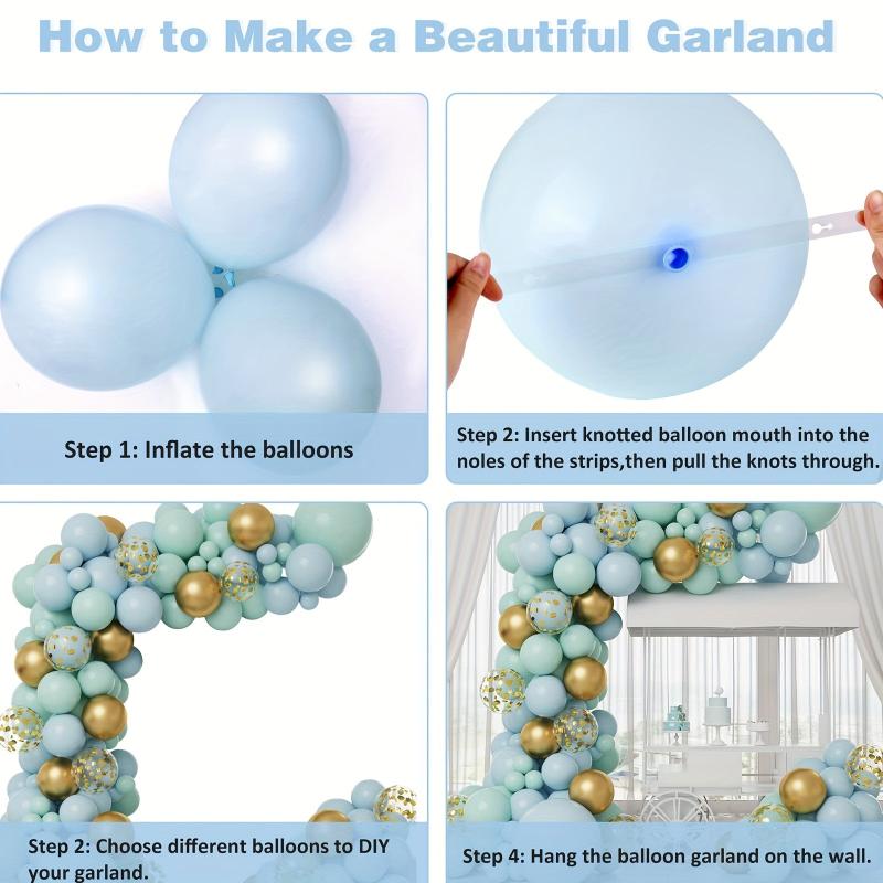 Mint Green & Golden Balloon Wreath Set - Wedding, Baby Shower