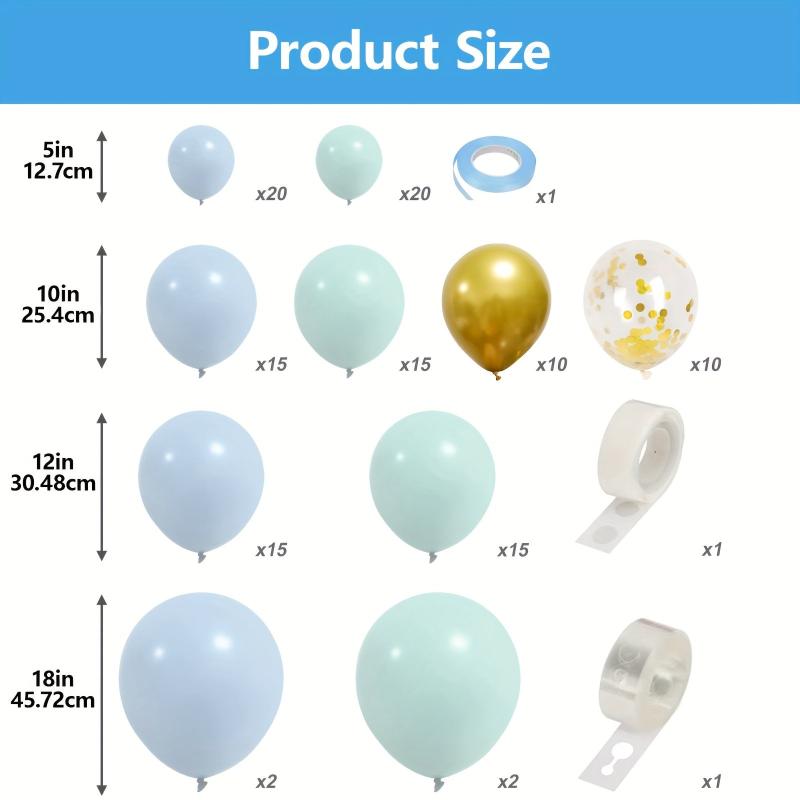 Mint Green & Golden Balloon Wreath Set - Wedding, Baby Shower