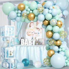 Mint Green & Golden Balloon Wreath Set - Wedding, Baby Shower
