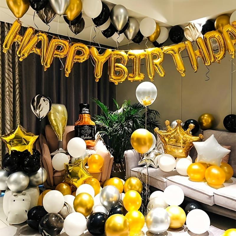 26pcs Golden Letter Balloon Set for Wedding Birthday Party Decoration