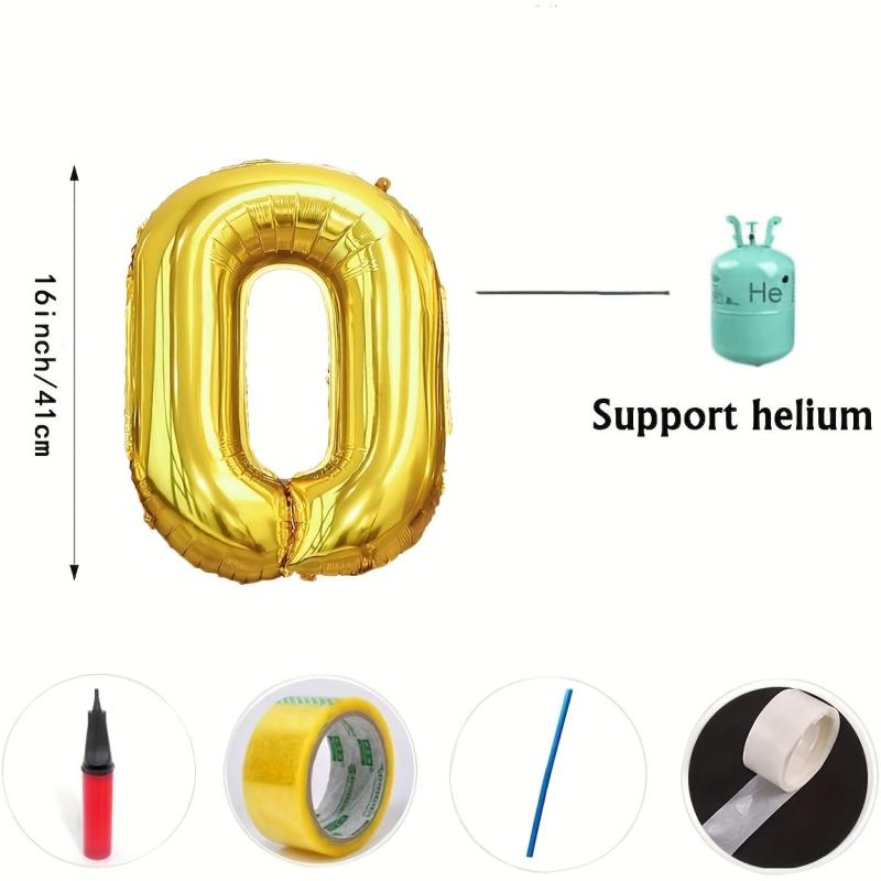 26pcs Golden Letter Balloon Set for Wedding Birthday Party Decoration