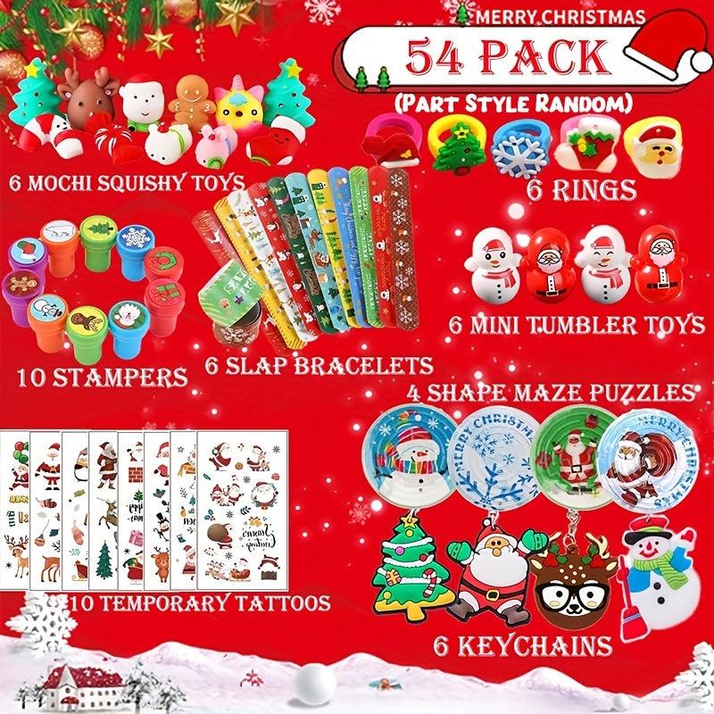 54pcs Christmas Party Favors Toys Kids Stocking Stuffers Goodie Bag Assortm