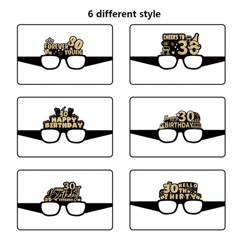 6pc Birthday Party Decoration Photo Props 18-70th Party Supplies