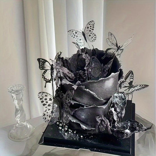 6pcs 3D Butterfly Cake Toppers Cupcake Decorations Wall Room Wedding Party