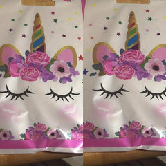 20pcs Unicorn Gift Bags for Kids Birthday Party - Cartoon Printed Handbags