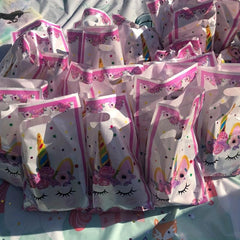 20pcs Unicorn Gift Bags for Kids Birthday Party - Cartoon Printed Handbags