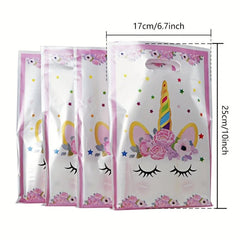 20pcs Unicorn Gift Bags for Kids Birthday Party - Cartoon Printed Handbags
