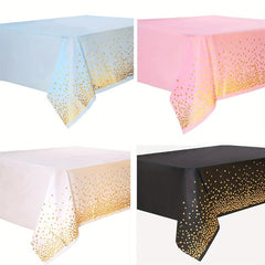 Golden Dot Waterproof Party Tablecloth for Wedding Decoration