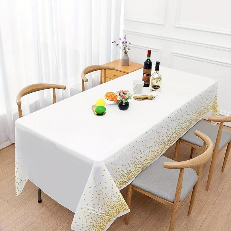 Golden Dot Waterproof Party Tablecloth for Wedding Decoration