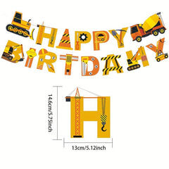 Construction Car Spiral Hanging Banner for Boy's Birthday Party Decor