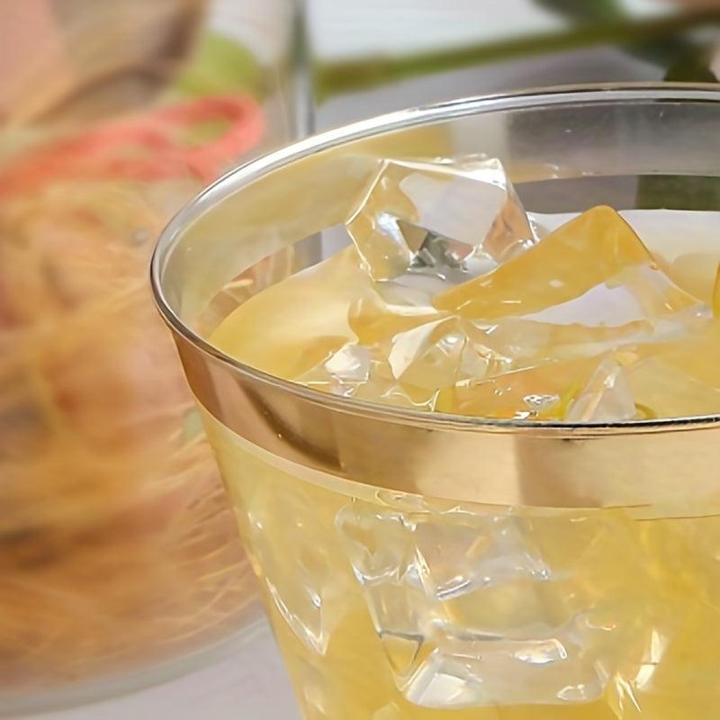 20pcs Golden Plastic Cups 9 oz for Weddings and Parties