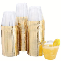 20pcs Golden Plastic Cups 9 oz for Weddings and Parties