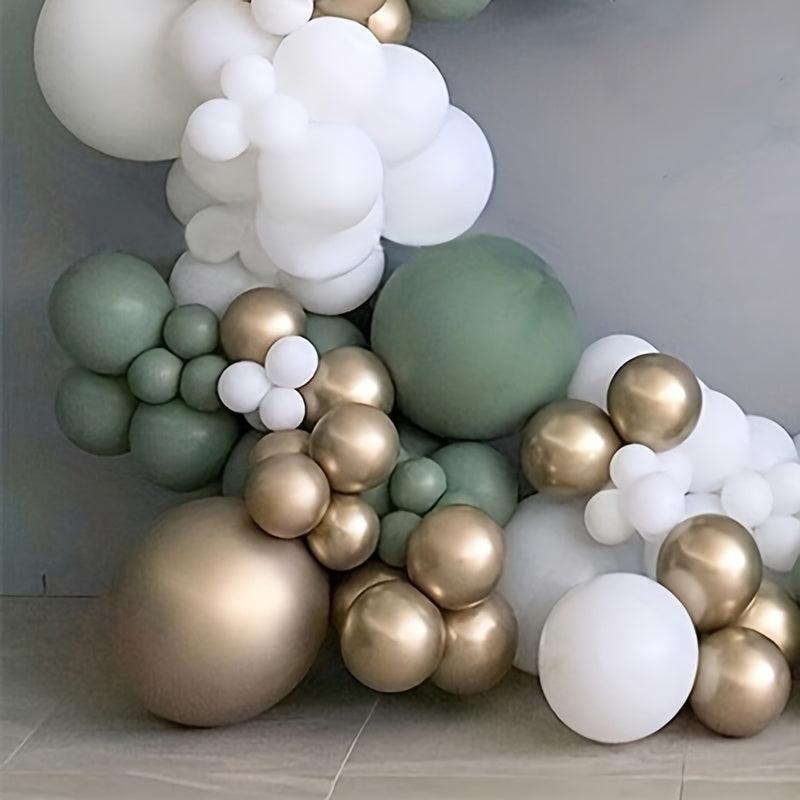 139pcs Green Golden Latex Balloon Arch for Baby Shower Birthday