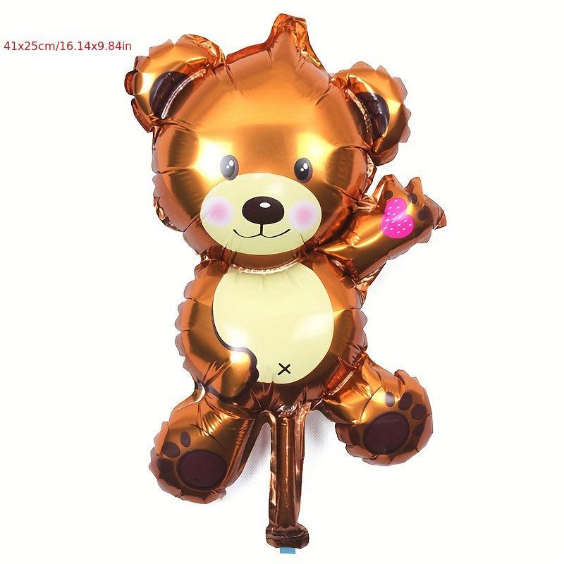 1pc Bear Aluminum Film Balloon 41cmx24 Rose Brown Baby Birthday Party Decoration