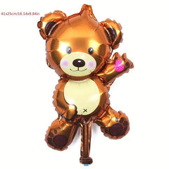 1pc Bear Aluminum Film Balloon 41cmx24 Rose Brown Baby Birthday Party Decoration