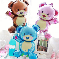 1pc Bear Aluminum Film Balloon 41cmx24 Rose Brown Baby Birthday Party Decoration
