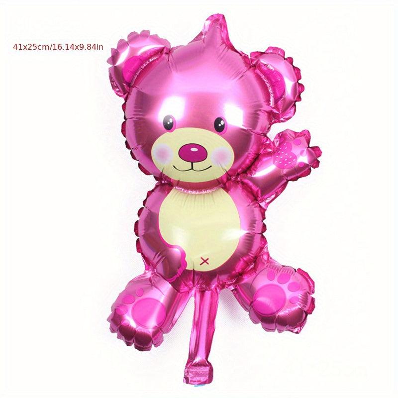 1pc Bear Aluminum Film Balloon 41cmx24 Rose Brown Baby Birthday Party Decoration