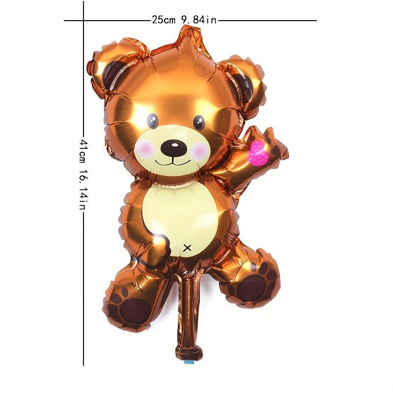 1pc Bear Aluminum Film Balloon 41cmx24 Rose Brown Baby Birthday Party Decoration