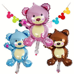 1pc Bear Aluminum Film Balloon 41cmx24 Rose Brown Baby Birthday Party Decoration