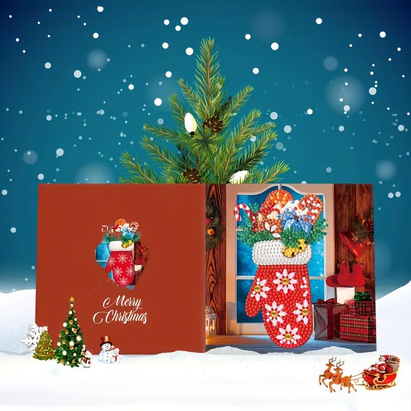 12pcs 5D Diamond Painting Holiday Thank You Card Making Kit 15x24cm