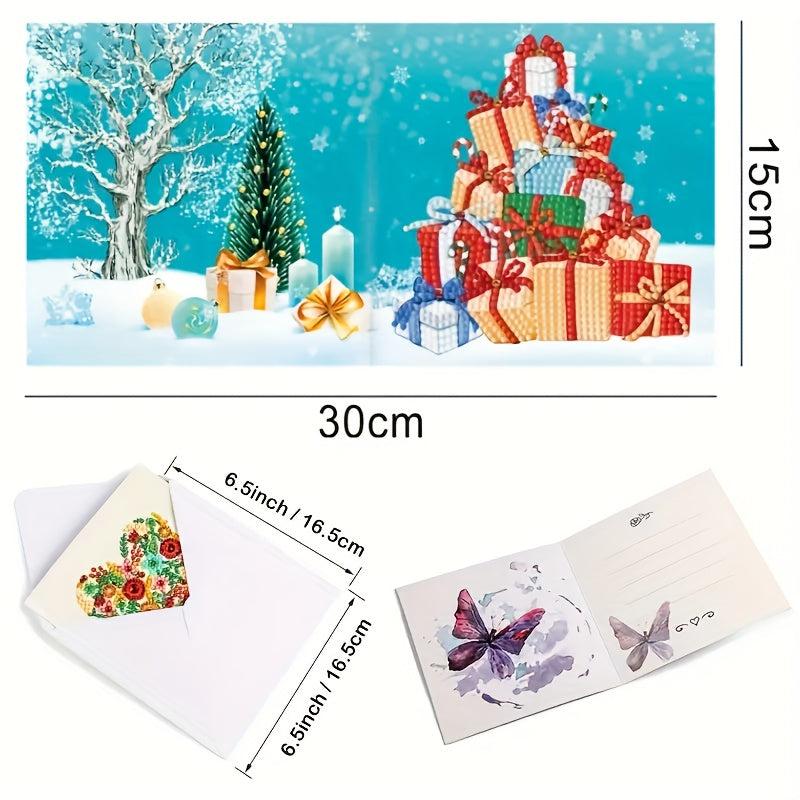 12pcs 5D Diamond Painting Holiday Thank You Card Making Kit 15x24cm