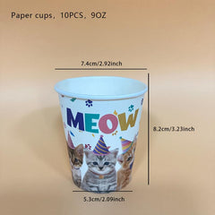 Pet Cat Party Tableware Set Decoration Supplies
