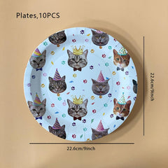 Pet Cat Party Tableware Set Decoration Supplies