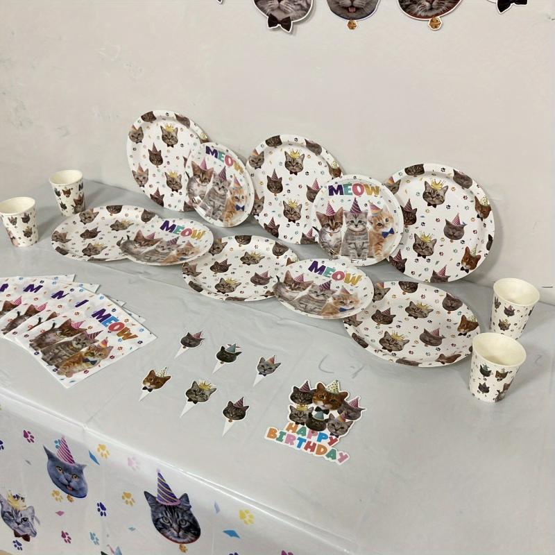 Pet Cat Party Tableware Set Decoration Supplies