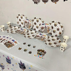 Pet Cat Party Tableware Set Decoration Supplies