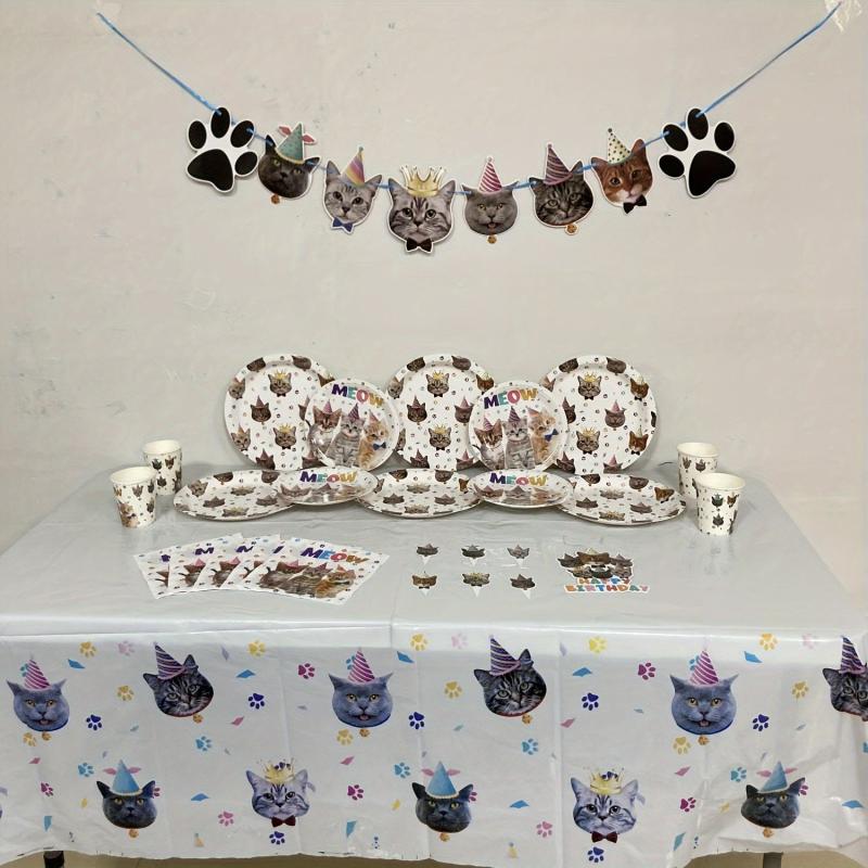 Pet Cat Party Tableware Set Decoration Supplies