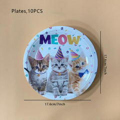 Pet Cat Party Tableware Set Decoration Supplies