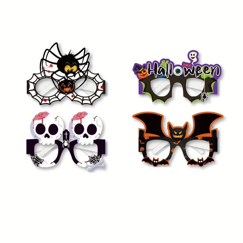 8pcs Halloween Party Eyeglasses Funny Glasses Frame Pumpkin Ghost Eyeball