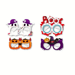 8pcs Halloween Party Eyeglasses Funny Glasses Frame Pumpkin Ghost Eyeball
