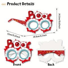 8pcs Halloween Party Eyeglasses Funny Glasses Frame Pumpkin Ghost Eyeball